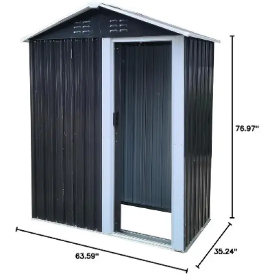 5x3 FT Outdoor Metal Storage Shed,Waterproof Garden Sheds with Lockable Door,Outdoor Storage Tool Shed for Yard,Garden,Patio,Lawn image {2}
