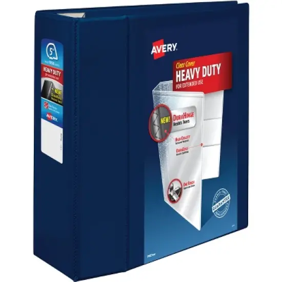 Avery Heavy-Duty View 3 Ring Binder, 5" One Touch EZD Rings, 2.3/4.8" Spine, 1 Navy Blue Binder (79806) image {8}