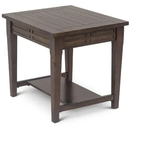 Classic Hardwood End Table - Charming Design, Cherry Finish - Ample Hidden Storage Space - Elegant Addition to Living Room image {3}