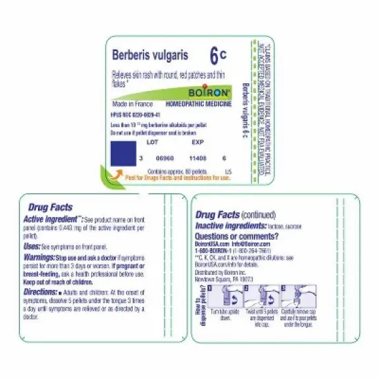 Berberis Vulgaris 6C by Boiron Homeopathic Single Medicine For First Aid  -  80 Pellet image {1}