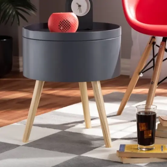 Jessen Wood Nightstand with Removable Top - Baxton Studio image {2}