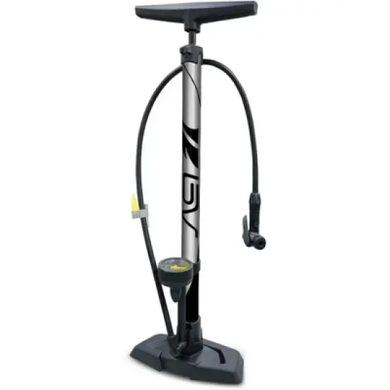 Link Bicycle Pump 17/24 Inch Durable Steel Pump Wide Base Auto Reversible Presta & Schrader image {6}
