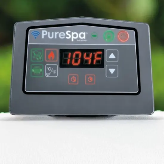 Intex PureSpa Plus Greywood Inflatable Hot Tub Bubble Jet Spa, Hot Tub Maintenance Accessory Kit, and Slip Resistant Inflatable Removable Hot Tub Seat image {5}