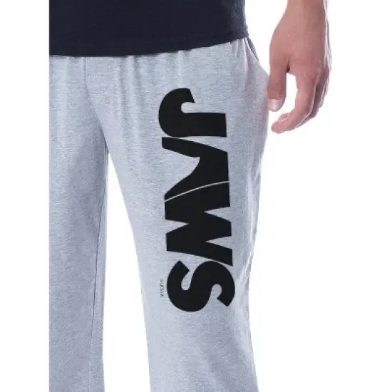 Jaws Mens' Classic Film Movie Title Logo Distressed Sleep Pajama Set Multicolored image {2}