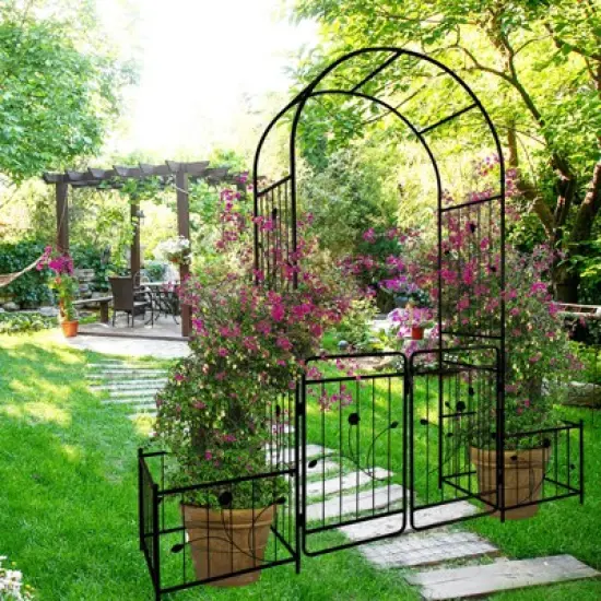 Dexmalle Metal Garden Arch with Gate image {6}