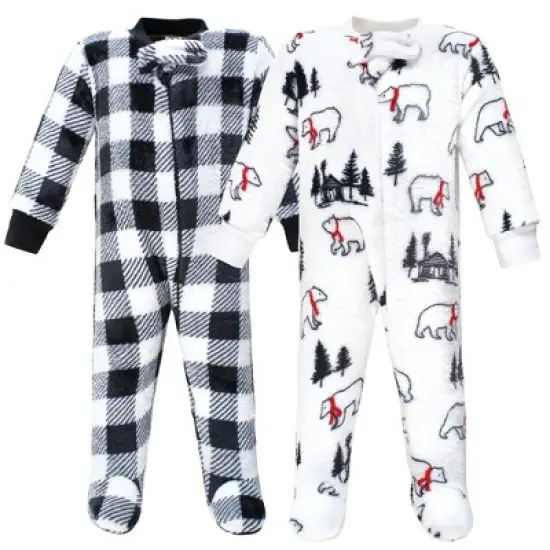 Hudson Baby Infant Boy Plush Sleep and Play, Winter Bear image {4}