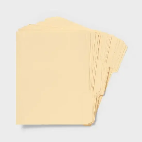 36ct Manila File Folders - up&up&trade;: Top Tab, Non-Pronged, 12 Sheet Capacity, Brown, 11.62" x 9.5", 36 Pack image {3}