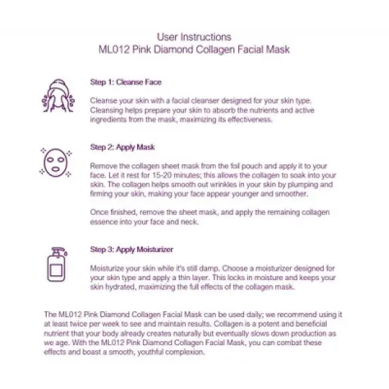 Propsera ML012 Pink Diamond Collagen Facial Mask- 2 sets  image {5}