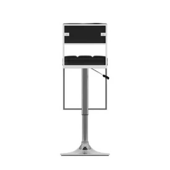 Set of 2 Adjustable Square Tufted Leatherette Barstool - Corliving image {4}