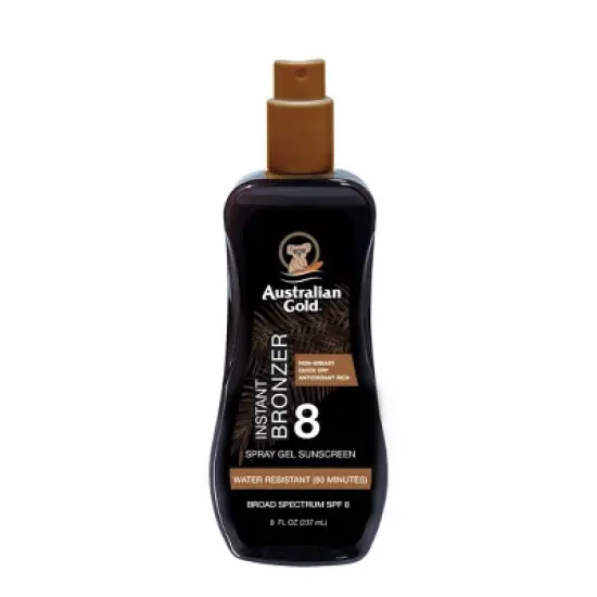 Australian Gold Sunscreen Spray Gel with Instant Bronzer - SPF8 - 8oz image {7}