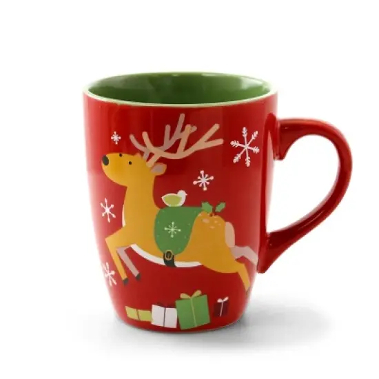 Gibson Home Santa Smile 4 Piece 15 Ounce Stoneware Mugs in Assorted Designs image {5}