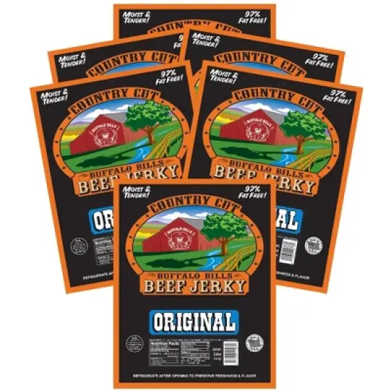 Buffalo Bills 2.6oz Original (aka Mild) Country Cut Beef Jerky - Six 2.6oz Packs image {5}