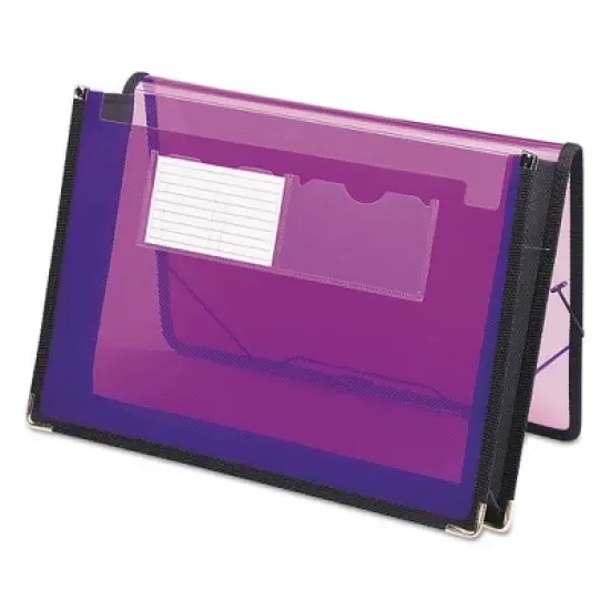 Smead Poly Wallets, 2.25" Expansion, 1 Section, Elastic Cord Closure, Letter Size, Translucent Purple image {3}