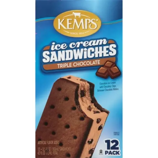 Kemps Triple Chocolate Ice Cream Sandwiches - 12pk image {4}