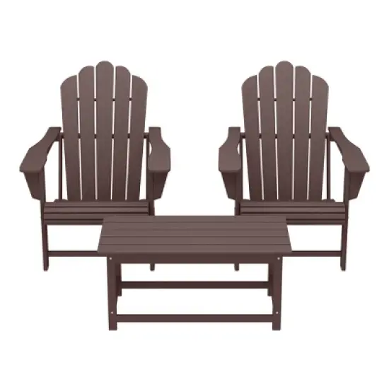 WestinTrends Highland 3-Piece Adirondack Chairs with Cup Holders and Coffee Table Set image {16}