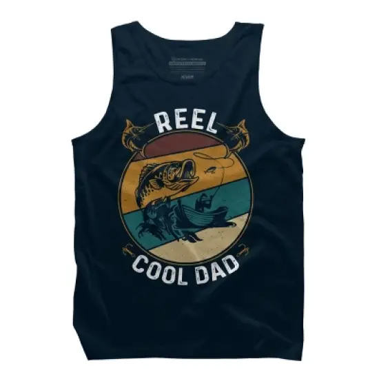 Men's Design By Humans Reel Cool Dad Fishing Boat Trip By KangThien Tank Top image {3}