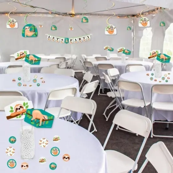 Big Dot of Happiness Let&rsquo;s Hang - Sloth - Baby Shower or Birthday Party Supplies Decoration Kit - Decor Galore Party Pack - 51 Pieces image {2}