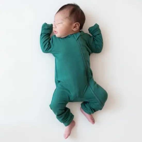 Kyte Baby Zippered Romper in Emerald image {3}