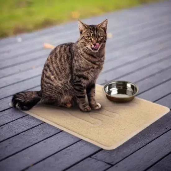 Gibson Everyday Pet Elements 18.5 x 13.78 Inch Cat Silhouette Placemat in Tan image {4}