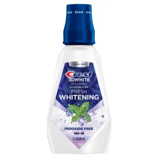 Crest 3D White Brilliance Alcohol Free Whitening Mouthwash, Clean Mint - 33.8 fl oz image {10}