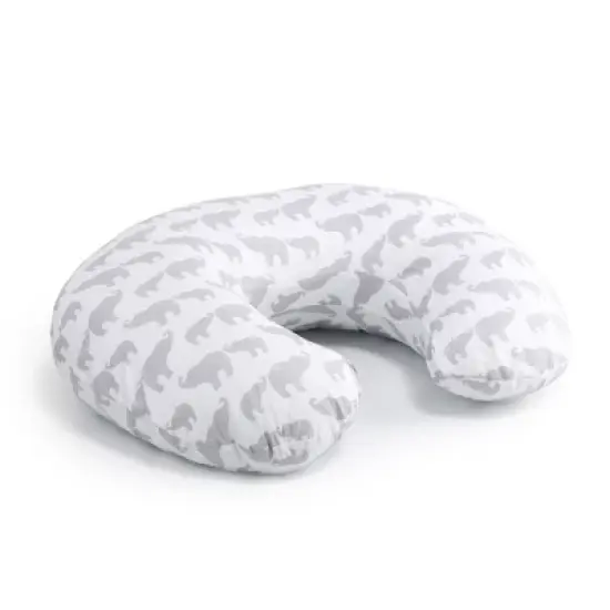 The Peanutshell Nursing Pillow for Breastfeeding, Gray and White Elephant image {6}