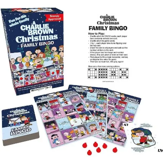 Aquarius Puzzles Peanuts A Charlie Brown Christmas Family Bingo Game image {1}