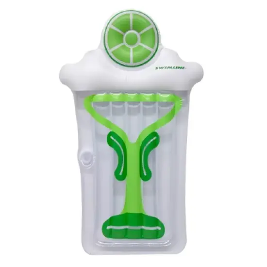 Swimline 76" Inflatable Margarita Matt 1-Person Swimming Pool Floating Raft - Green/White image {1}