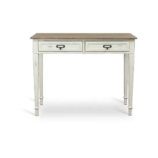 Dauphine Traditional French Accent Writing Desk White/Light Brown - Baxton Studio image {4}