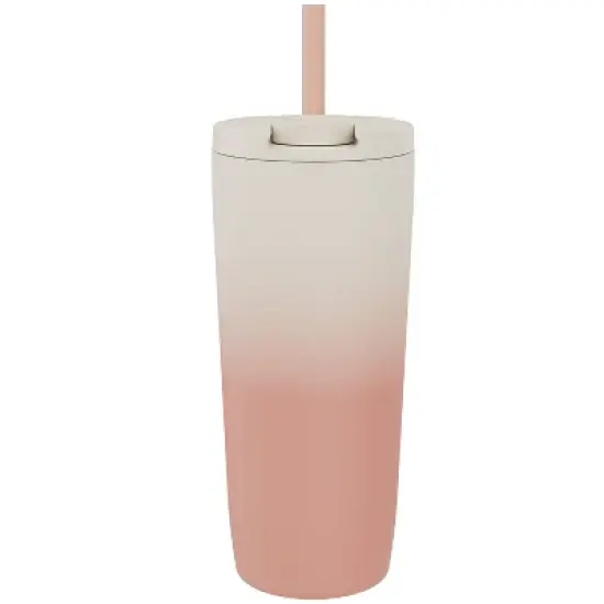 Zak Designs 20 fl oz Stainless Steel Straw Tumbler image {1}