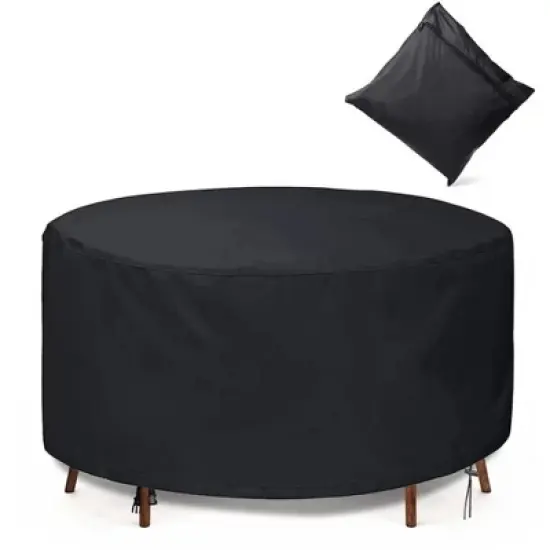 Akefit Round Patio Table Cover Waterproof Heavy Duty Outdoor Furniture Protector Dust Rain Snow image {8}