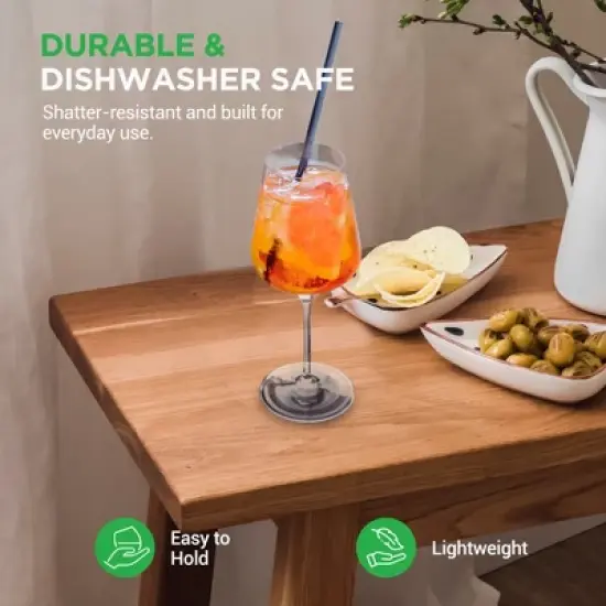 NutriChef Crystal Wine Glass Set, Ultra Clear, Elegant, 7oz, 2-Piece image {3}