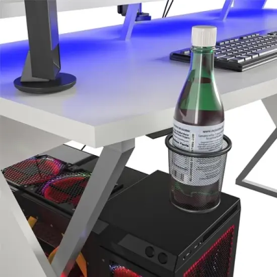 GDFStudio Bertram Modern 53.6" Gaming Desk with Metal Legs image {7}