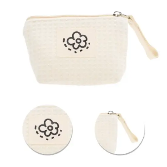 Unique Bargains Portable Plaid Makeup Bag 1 Pc image {3}