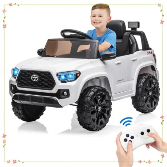 Officially Licensed Toyota Tacoma 12V Kids Ride-On Car with Parent Remote Control image {8}