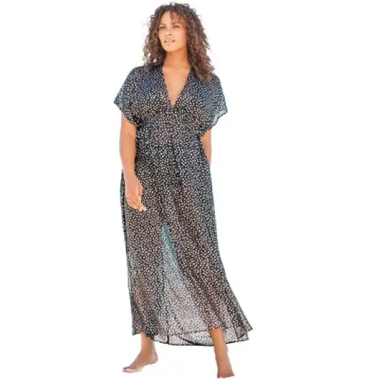 Swim 365 Women&rsquo;s Plus Size Long Caftan Cover Up image {3}