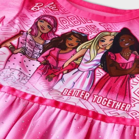 Toddler Girls' Barbie Printed NightGown - Pink image {2}