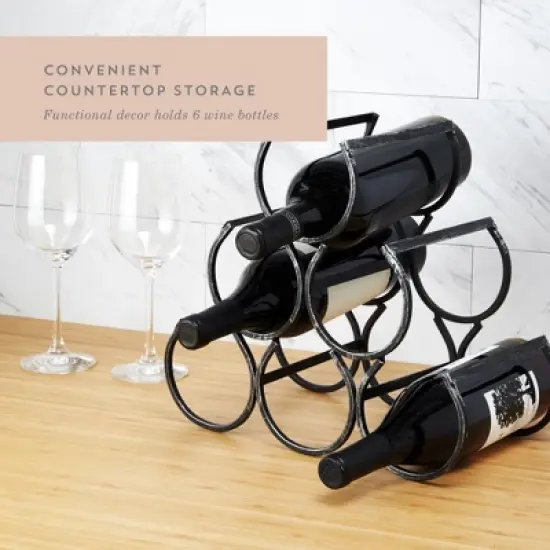 Twine Country Home Metal Wine Rack, Set of 1, 11.25" x 13" x 6.5" image {3}