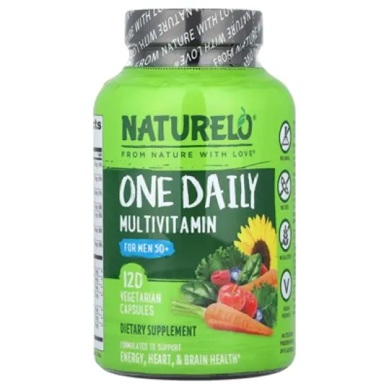 NATURELO One Daily Multivitamin For Men 50+, 120 Vegetarian Capsules image {3}