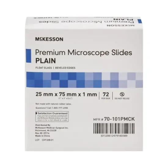 McKesson Glass Microscope Slides Frosted End 25 X 75 X 1 mm image {1}
