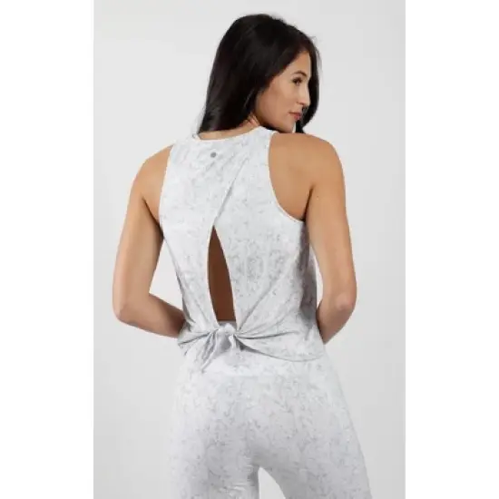 Yogalicious - Women's Nude Tech Water Droplet Tie Back Tank Top image {5}