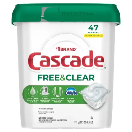 Dawn Cascade Free & Clear Action Pacs Dishwasher Detergent Tablets - Lemon Essence image {11}