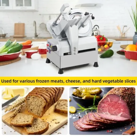 Meat Slicer, Electric Slicer - Professional Dual Motor,Removable Stainless Steel Blade, 0-16mm Thickness for Home/Commercial Kitchens image {5}