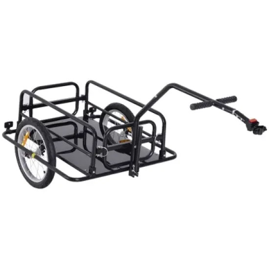 Bike Cargo Trailer, 16" Wheels Bike Wagon Cart, Foldable Compact Storage, with ordinary Hitch,  88 lbs. Capacity image {7}