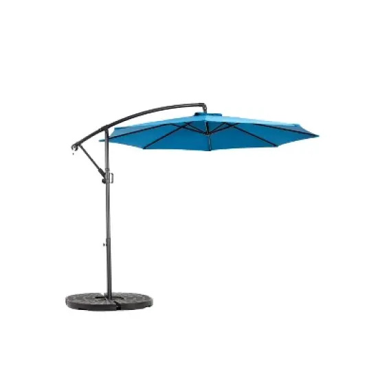 COWLOWN khaki 10ft Offset Patio Umbrella, Cantilever Hanging Market Umbrella with Tilt Adjustment, 8 Sturdy Ribs for Poolside, Backyard, Deck image {3}