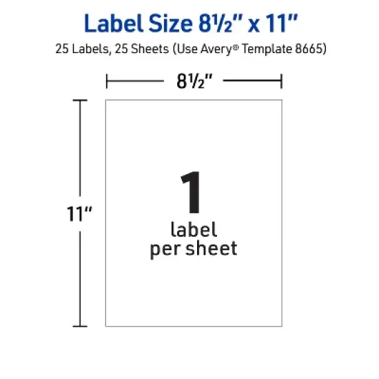 Avery Full Sheet Shipping Labels, 8.5" x 11", Matte Clear, 25 Ct image {3}