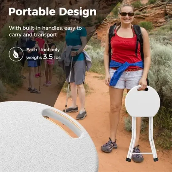 Tangkula 4PCS 18"H Folding Stool Portable & Foldable Camping Chair w/ Carrying Handle image {7}