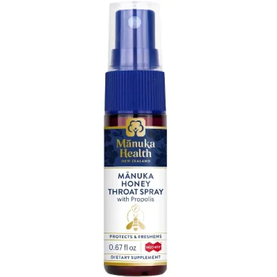 Manuka Health Manuka Honey & Propolis Throat Spray, .67 fl oz, Protects & Freshens, With MGO 400+ Manuka Honey & New Zealand Propolis image {4}