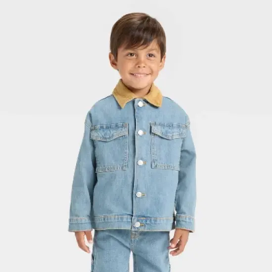 Toddler Boys' Collared Denim Jacket - Cat & Jack&trade; Medium Wash image {3}
