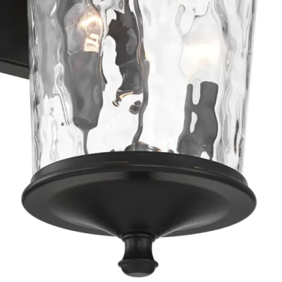 John Timberland Cirilla 17 1/2" High Modern Outdoor Wall Light Fixture Mount Porch House Exterior Weatherproof Matte Black Metal Clear Glass Shade image {4}