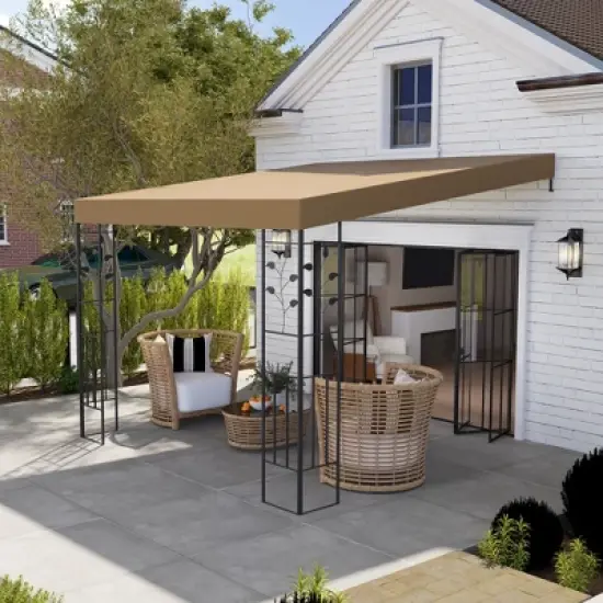 Outsunny 10' x 10' Outdoor Pergola Canopy, Metal Patio Canopy with Drainage Holes for Backyard, Garden, Porch image {1}